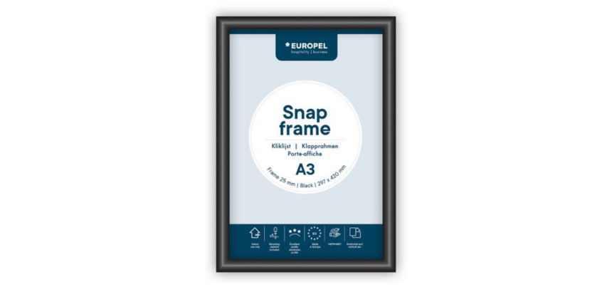 Europel Snap Frame A3 25mm Black