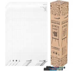 Bloc papier chevalet Legamaster SKETCH ECO quadrillé 5x 20 feuilles