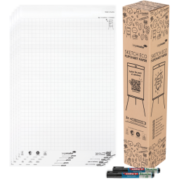 Bloc papier chevalet Legamaster SKETCH ECO quadrillé 5x 20 feuilles