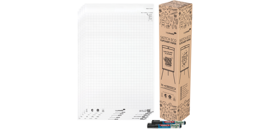 Legamaster SKETCH ECO Easel Pad, squared 5x 20 sheets