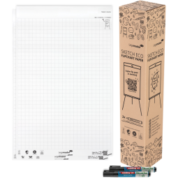 Bloc papier chevalet Legamaster SKETCH ECO quadrillé 2x 50 feuilles