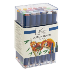 Alkoholmarker Nassau Arts Duo-Spitze Set 24 Farben