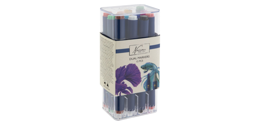 Alcoholmarkers Nassau Arts duopunt set à 12 kleuren