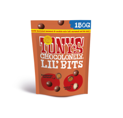 Chocolat Tony's Chocolonely Lil' Bits lait caramel au sel de mer et biscuit 150g