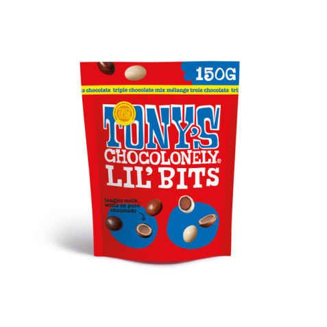 Chocolade Tony's Chocolonely Lil' Bits triple chocolate 150 gram