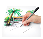 Feutre pinceau Staedtler Pigment Pen étui 6 couleurs grises