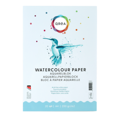 Bloc aquarelle Qrea A4 20 feuilles 200g collé