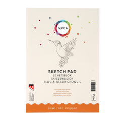 Bloc à croquis Qrea A5 24 feuilles 120g collé