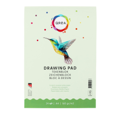 .Bloc à dessin Qrea A4 24 feuilles 160g collé