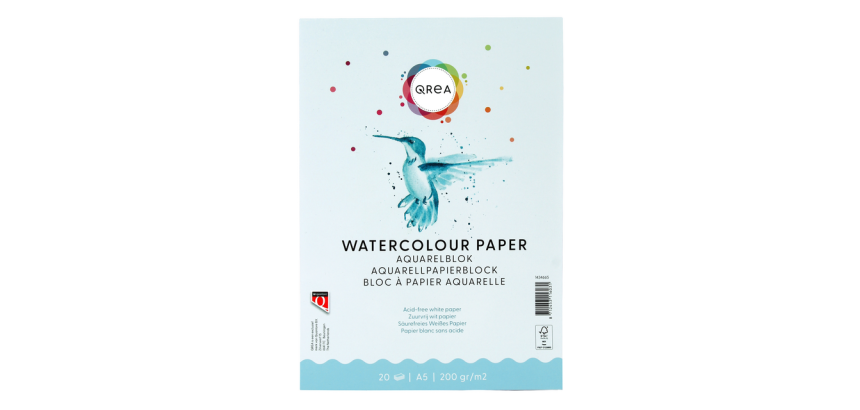 Qrea A5 watercolor pad 20 sheets 200g glued