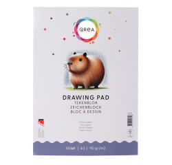 Bloc à dessin Qrea A3 50 feuilles 90g collé