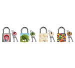 Cadenas Masterlock 30mm 4 motifs assortis