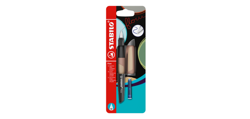 Vulpen STABILO Flow medium lichtbruin blister à 1 stuk