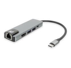 ACT Station d'accueil USB-C 4K pour 1 moniteur HDMI, Ethernet, USB-A, PD pass-through