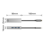 Hub ACT USB-C 3.0 3x USB-A Ethernet Gigabit