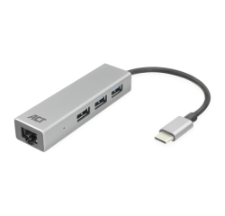 Hub ACT USB-C 3.0 3x USB-A Ethernet Gigabit