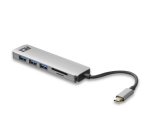 Hub ACT USB-C 3.0, 3x USB-A, lecteur de cartes, PD pass-through