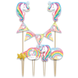 Cake decoratie Unicorn 9 stuks