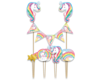 Décoration gâteau Licorne 9 pièces