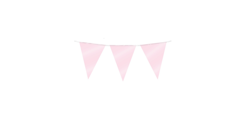 Baby Pink Foil Party Flags