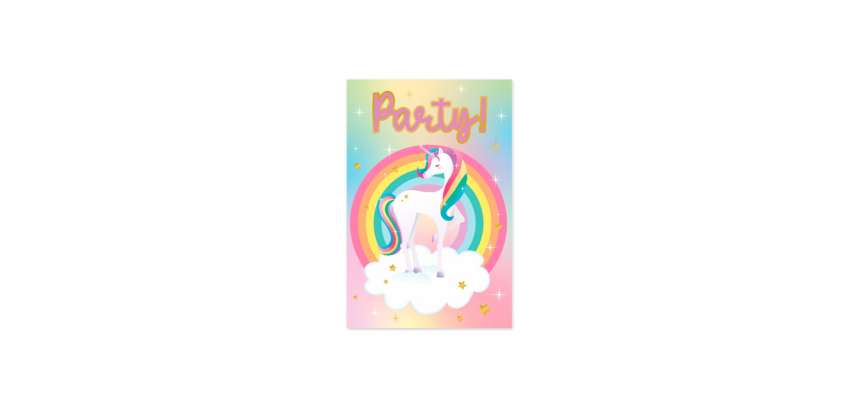 Carte d'invitation Licorne
