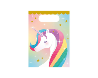 Sachet cadeau Licorne papier 23x16,5cm 6 pièces