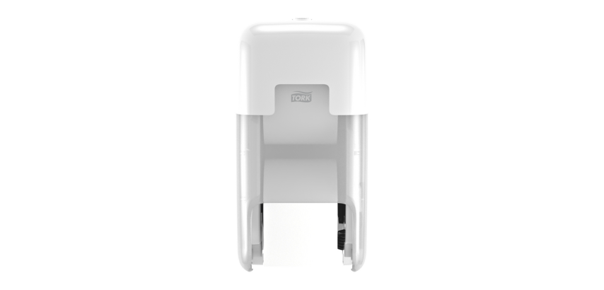 Toiletpapierdispenser Tork T7 Elevation OptiServe Coreless medium verticaal duo wit 558040