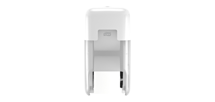 Distributeur papier toilette Tork T7 Elevation OptiServe 558040 sans mandrin vertical Duo blanc
