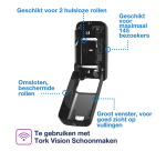 Toiletpapierdispenser Tork T7 Elevation OptiServe Coreless medium verticaal duo zwart 558042