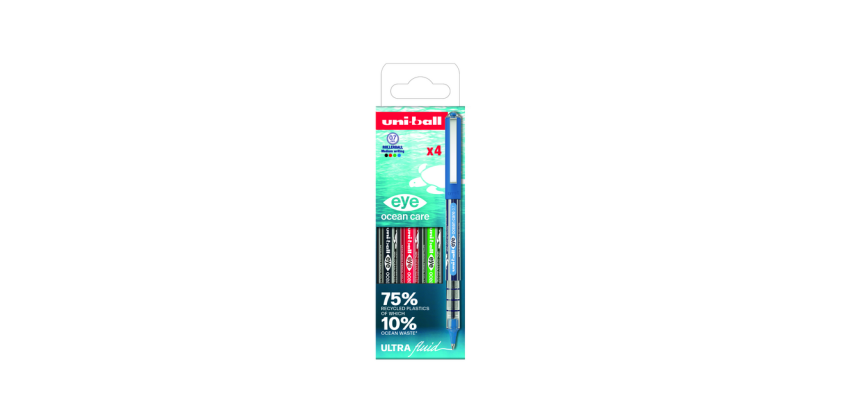Uni-Ball Eye Ocean Care Rollerball Medium Assorted 4 Pieces
