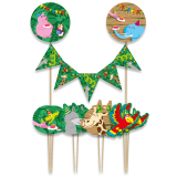 Cake decoratie Jungle 9 stuks