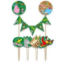 Décoration gâteau Jungle 9 pièces