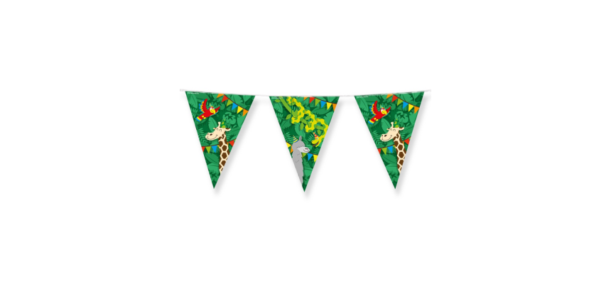Guirlande drapeaux Jungle Cartoon film 10m