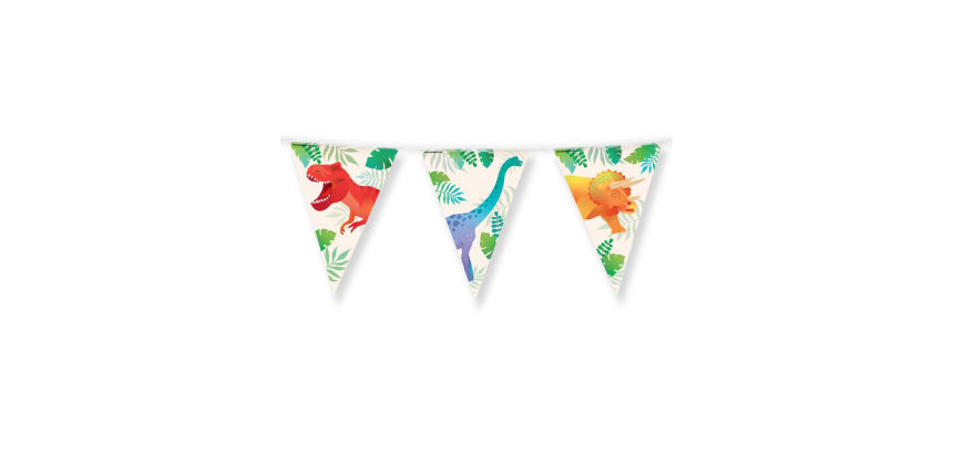 Dino film flag garland 10m
