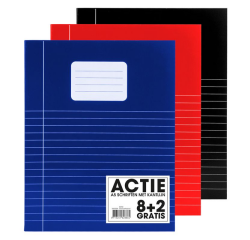 Cahier SOHO Basic A5 ligné 80 pages 70g assorti 8+2 gratuits