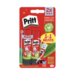 Bâton de colle Pritt Original 22g blister 1+1 gratuit Promo