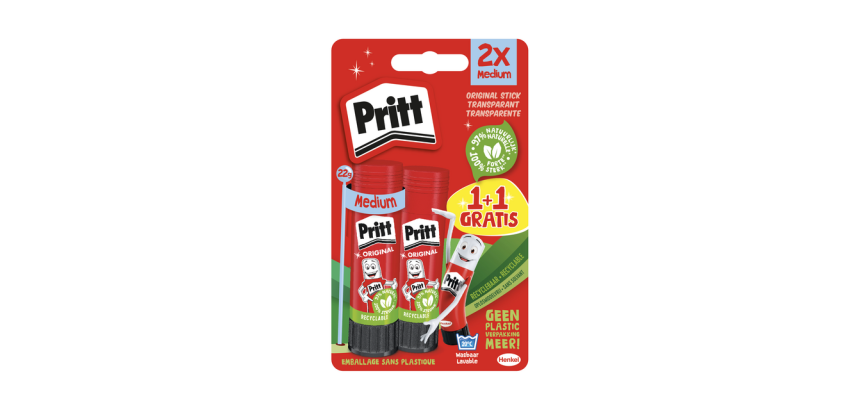 Lijmstift Pritt Stick Original 22gr blister à 1 + 1 stuk gratis Promo