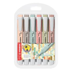 De_rotulador stabilo fluorescente swing cool nature colors estuche de 6 unidades colores surtidos