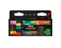 Marqueur peinture STABILO Free Acrylic T100 Royal assorti 5 pièces