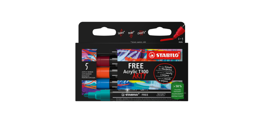 STABILO Free Acrylic T300 Urban Paint Marker assorted 5 pieces