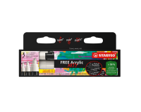 Marqueur peinture STABILO Free Acrylic Mixed Tip set 3 largeurs blanc