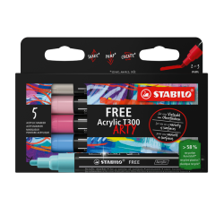 Marqueur peinture STABILO Free Acrylic T300 Candy assorti 5 pièces