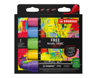 Marqueur peinture STABILO Free Acrylic T800C Seaside assorti 5 pièces