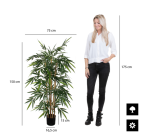 Plante artificielle Mica Bambou Pot plastique 150x75cm