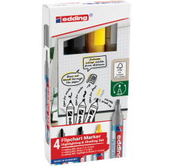 Marqueur chevalet edding 385 incl 380-383 assorti 4 pièces