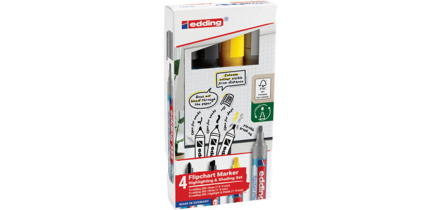 Viltstift edding 385 flipover incl 380 - 383  assorti 4 stuks