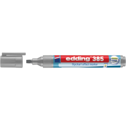 Marqueur chevalet edding 385 pointe pinceau gris argenté