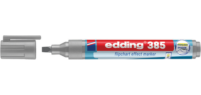 Marqueur chevalet edding 385 pointe pinceau gris argenté