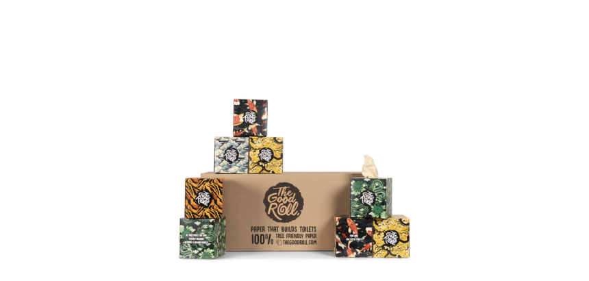 Mouchoirs The Good Roll The Happy Tissue bamboe 3 épaisseurs 60 feuilles naturel