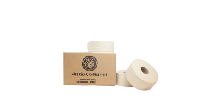 Toilettenpapier The Good Roll Jumbo kleines Bambus 2-lagig 18x 180m natur